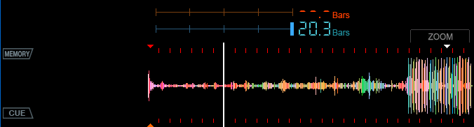 The waveform to the right edge, a ZOOM box above it