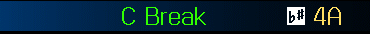 Title bar with the next cue: C Break in green